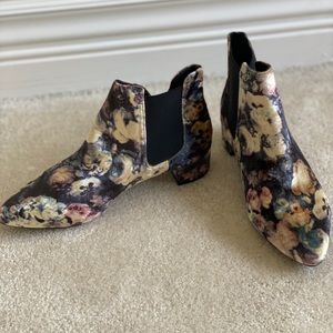 Topshop Suede Floral Booties